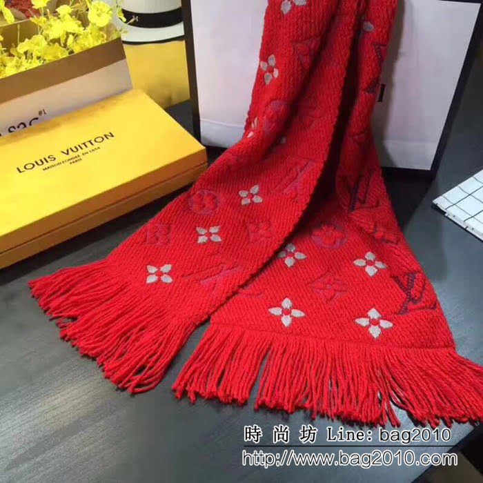 路易威登LV限量系列 2018新款七彩針織老花圍巾 LLWJ6490